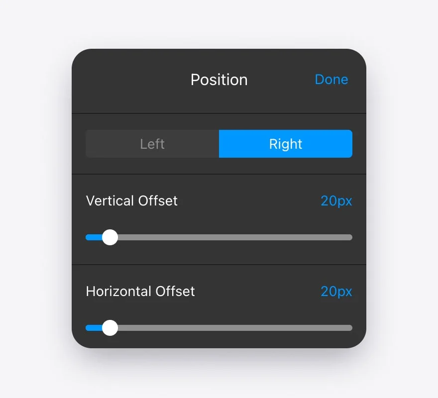 Customizing the widget's position and placement